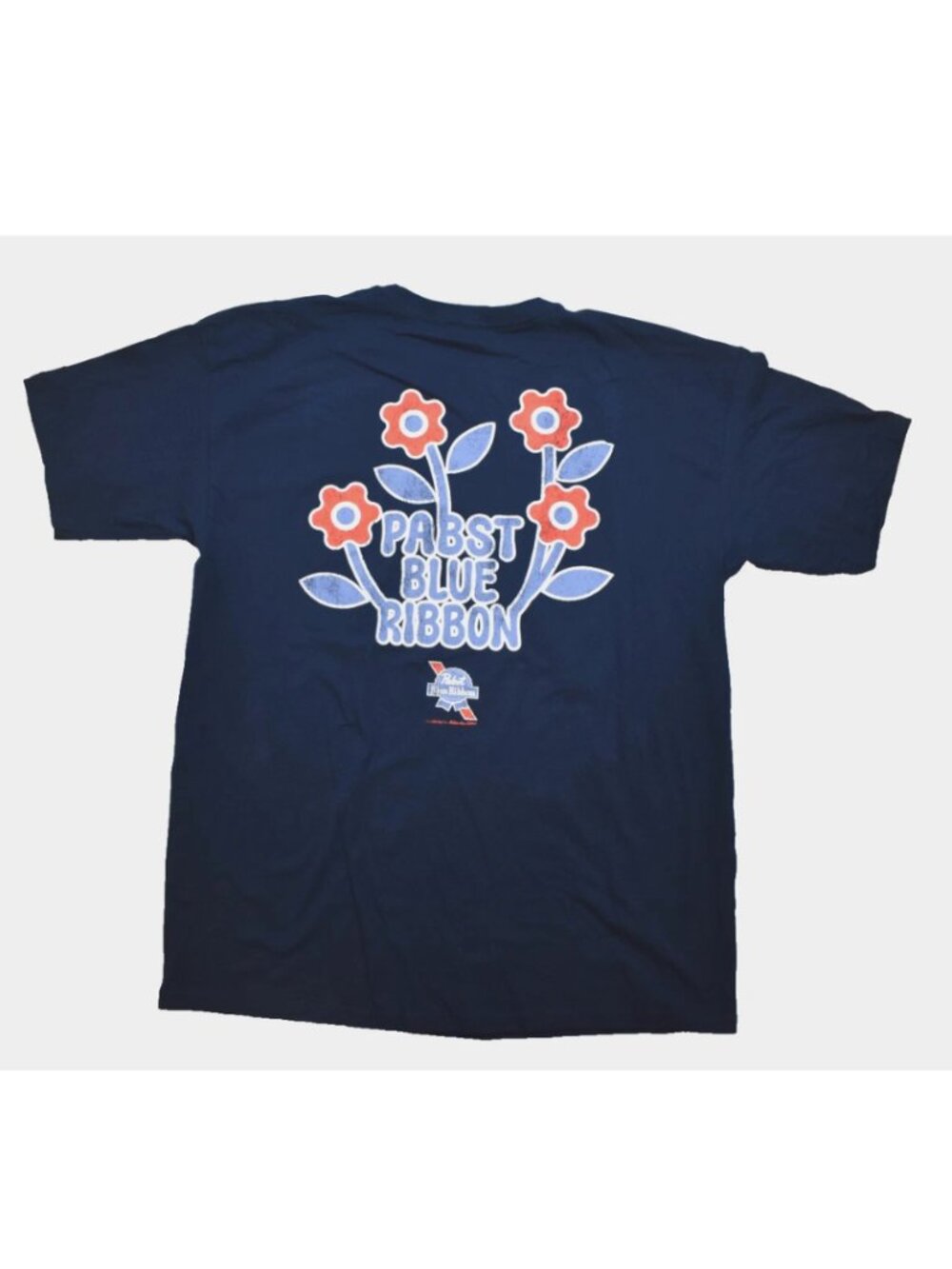 Pabst Blue Ribbon Beer PBR Me ASAP Flower Graphic Womens Navy Blue Shirt New 2XL